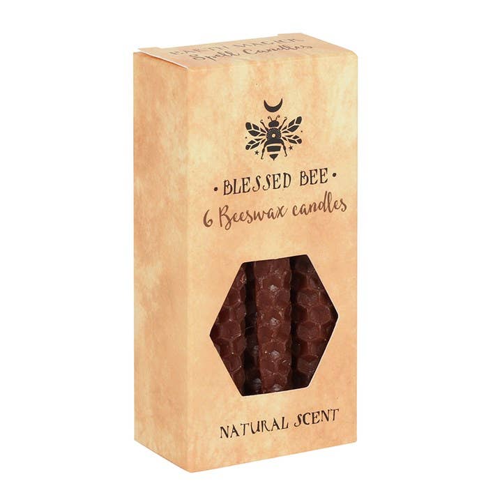Lot de 6 bougies torsadées en cire d'abeille