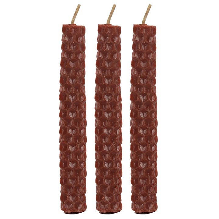 Lot de 6 bougies torsadées en cire d'abeille