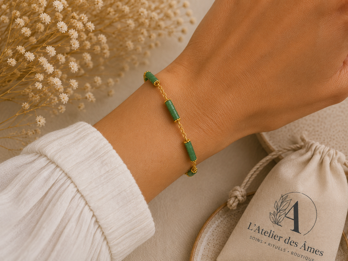 Bracelet Aventurine verte — Chance & Équilibre