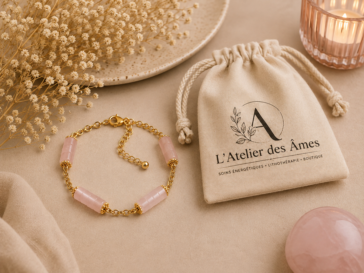Bracelet Quartz Rose — Douceur & Amour
