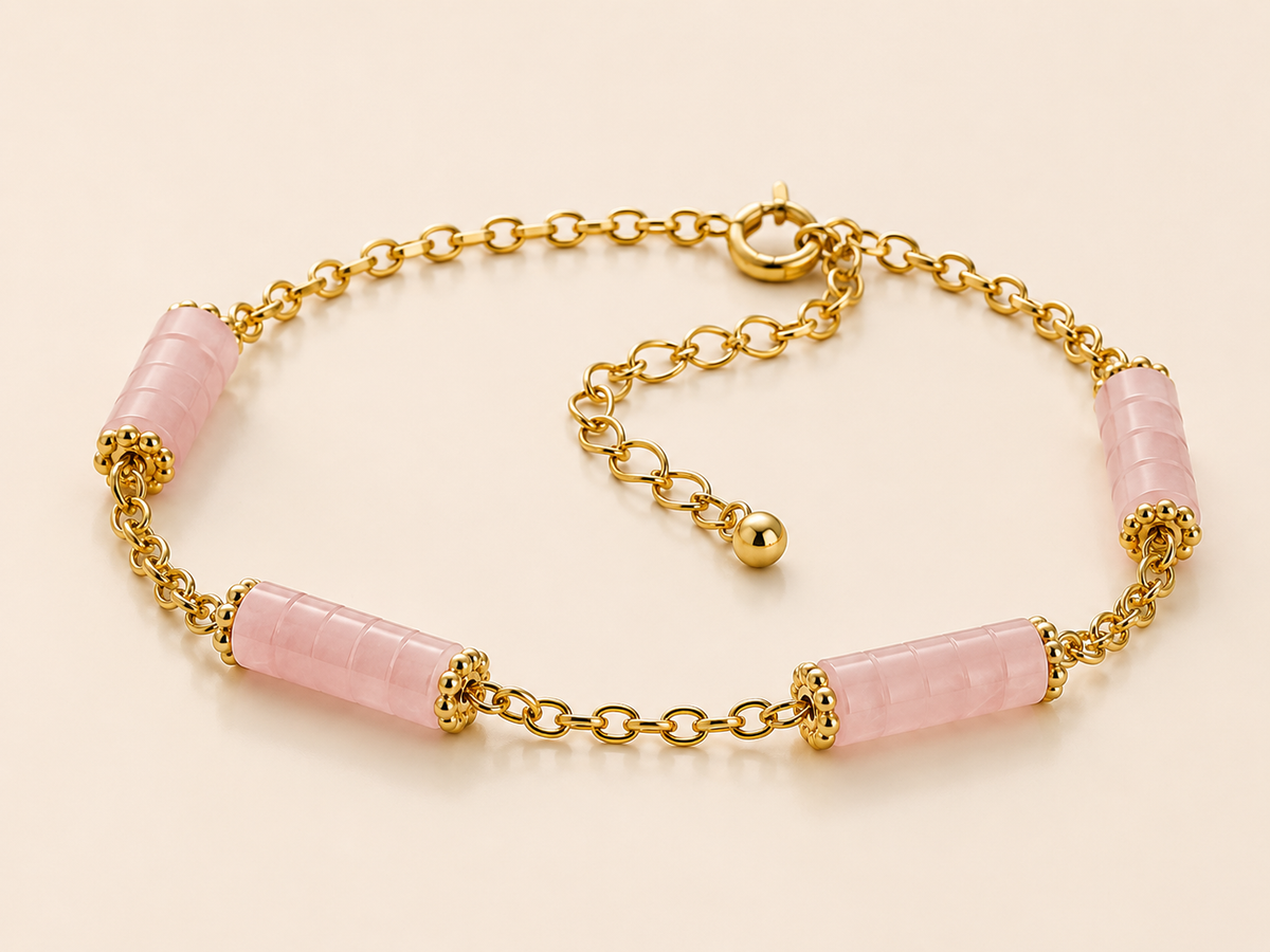 Bracelet Quartz Rose — Douceur & Amour