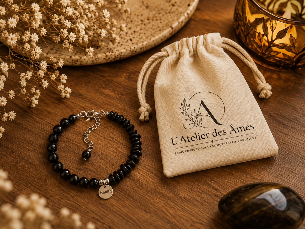 Bracelet Obsidienne Noire — Protection & Ancrage