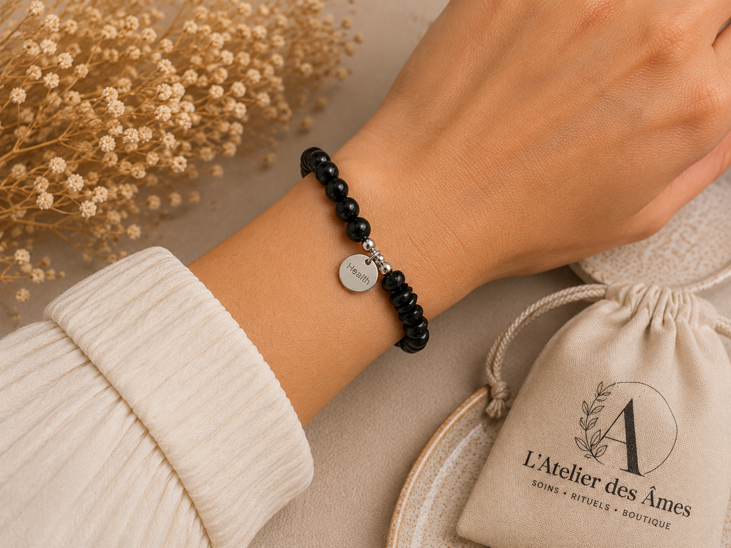 Bracelet Obsidienne Noire — Protection & Ancrage