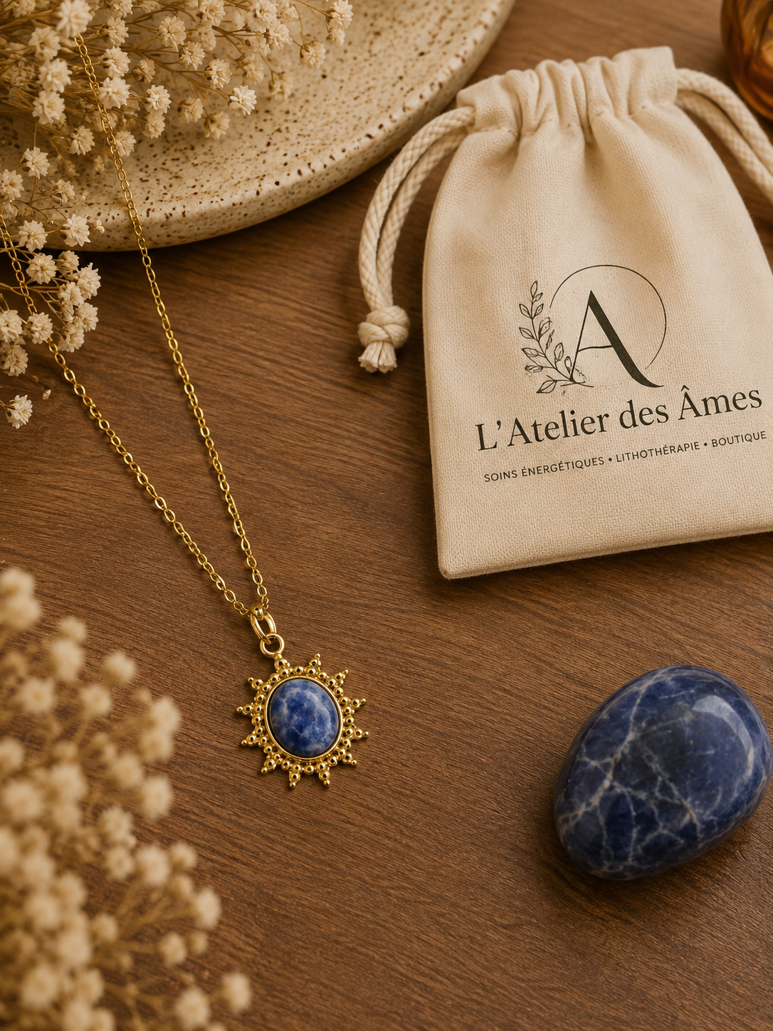 Collier Sodalite — Intuition & Clarté