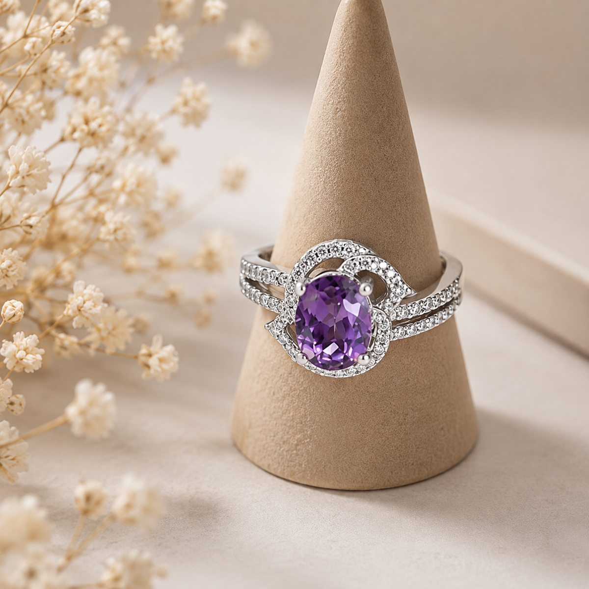 Bague argent améthyste