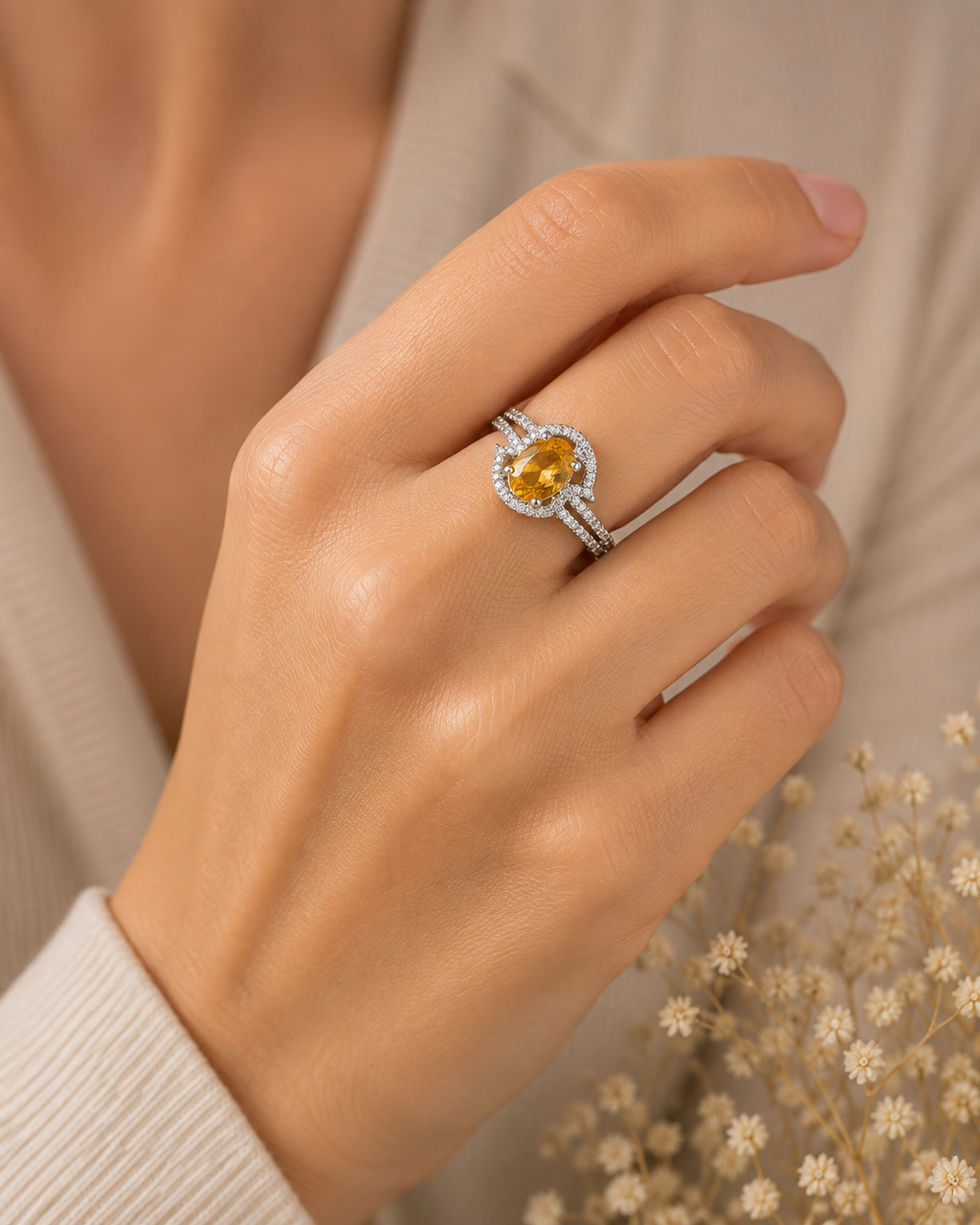Bague en Argent – Citrine