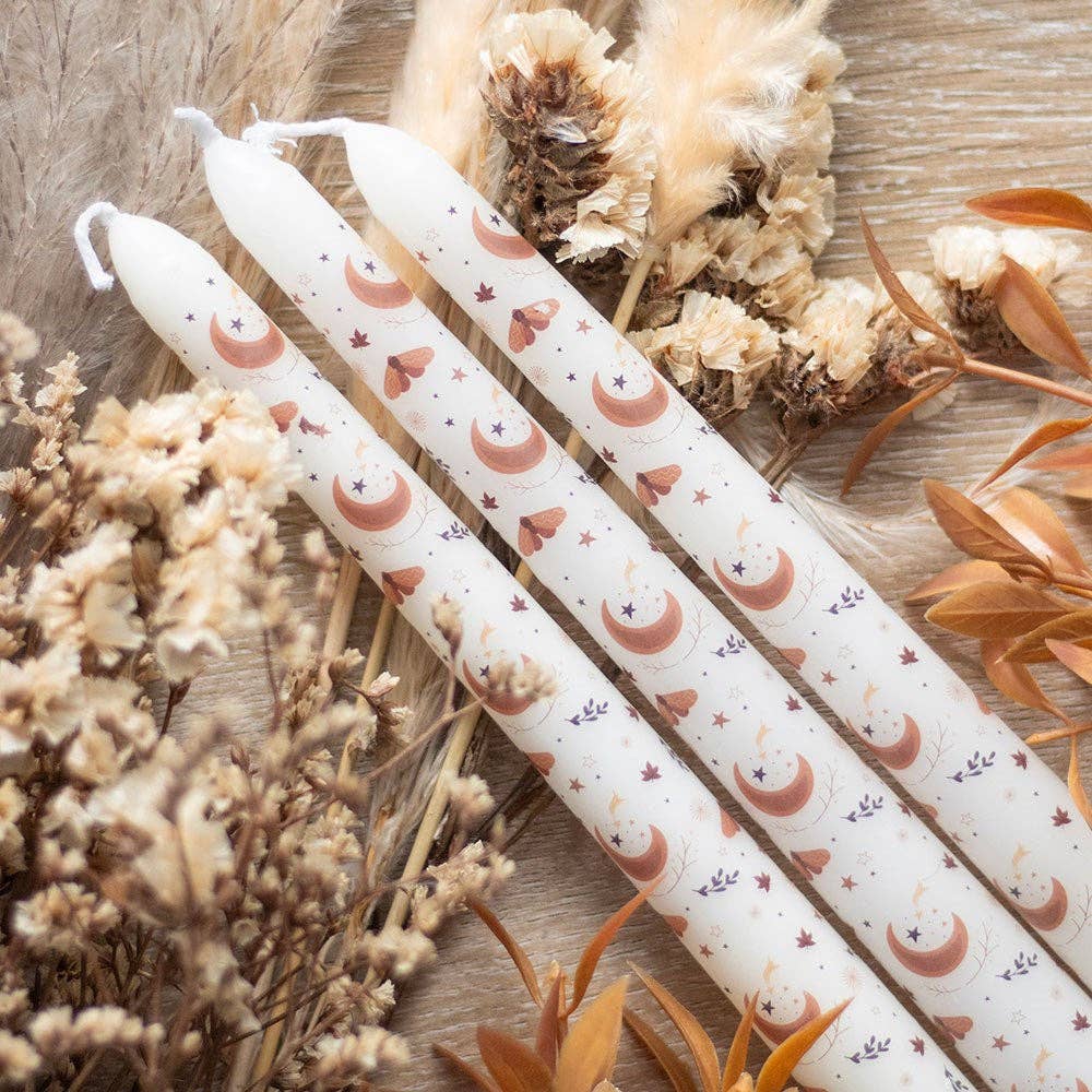Lot de 3 bougies coniques « Harvest Moon ».