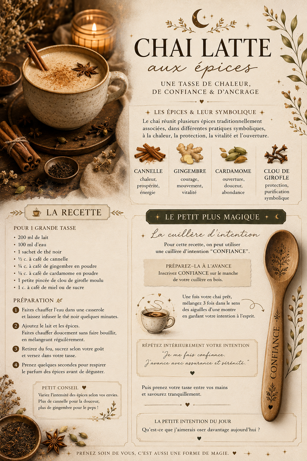 Recette chaï latte aux épices - chaleur & confiance