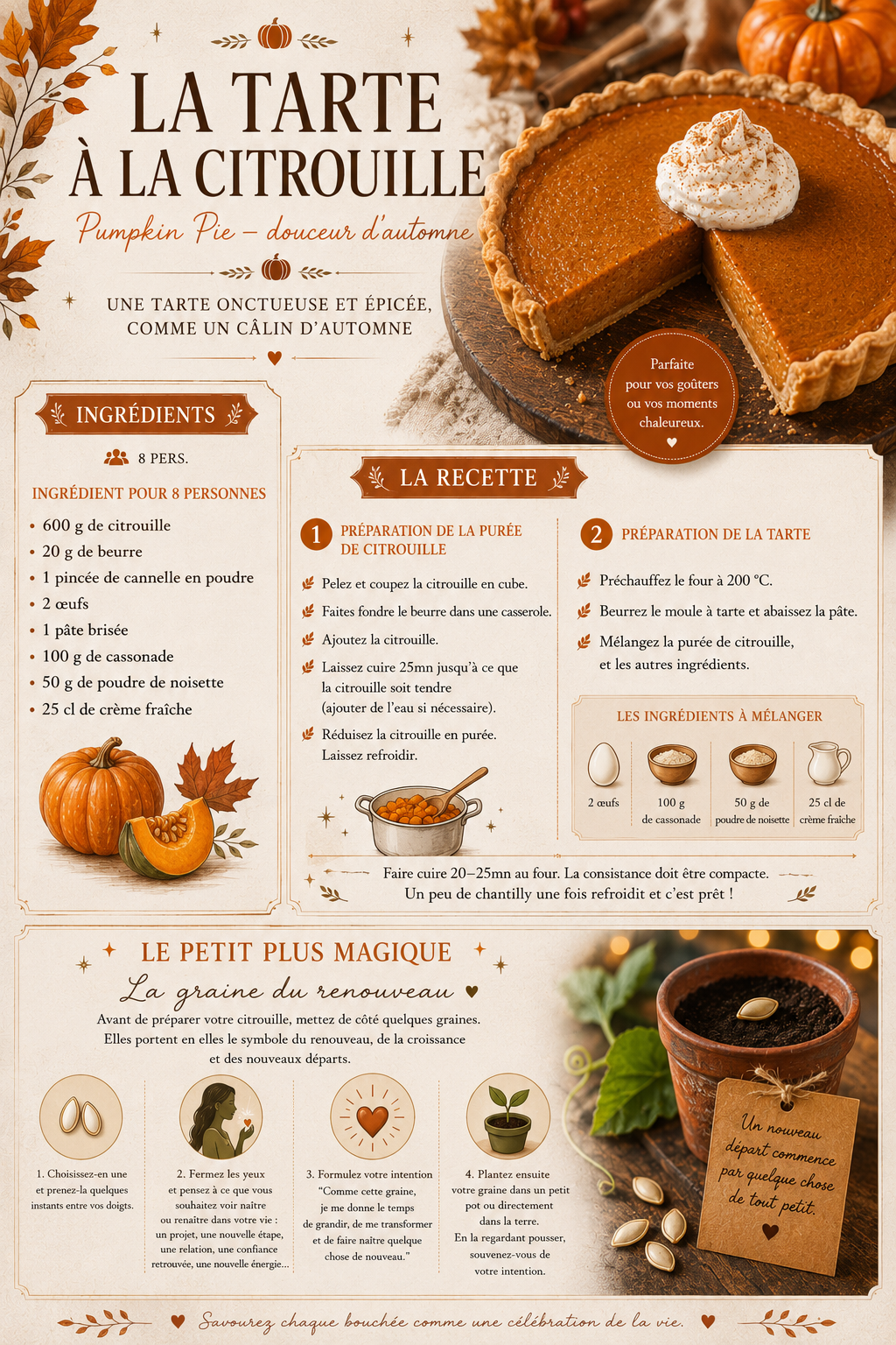 Recette tarte à la citrouille - Douceur d'Automne