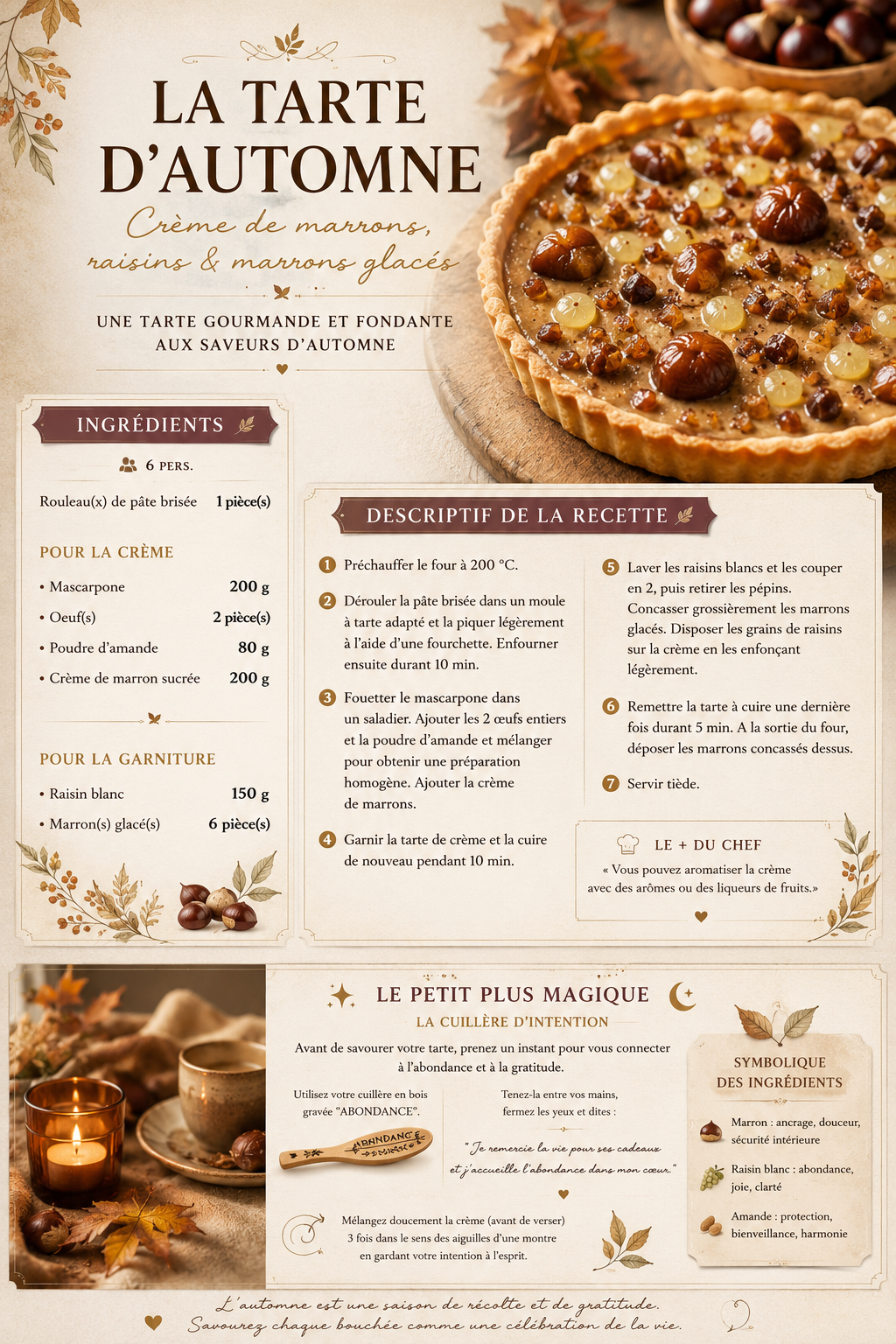 Recette tarte d'Automne - Douceur aux marrons